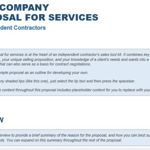 Consulting Contractor Services Proposal Template